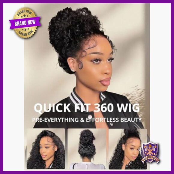 360 Lace Front Human Hair Wig, 24 Inch Water Wave, 200% Density, Glueless main image 6